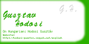gusztav hodosi business card