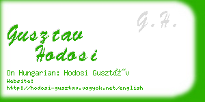 gusztav hodosi business card